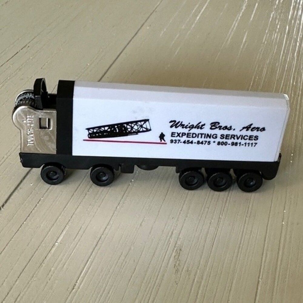 VINTAGE Wright Brothers Aero Semi Truck Lighter Wheels move Still Works!